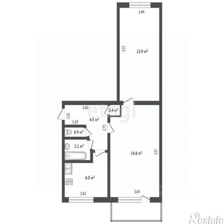 2-комн квартира ул Мичурина, 4,  д. 4