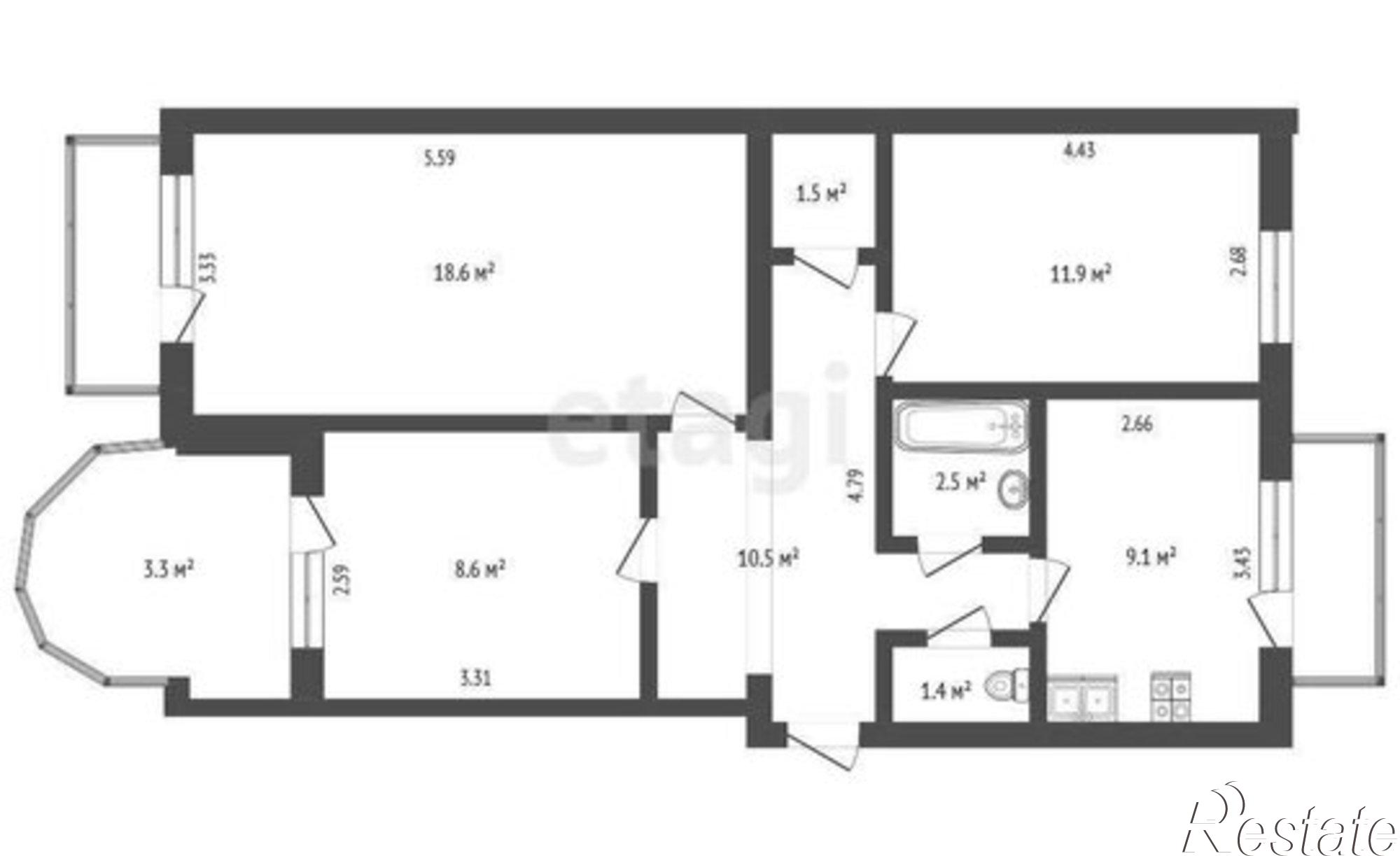 Купить квартиру за 12 450 000 рублей на улица Ленина, 44