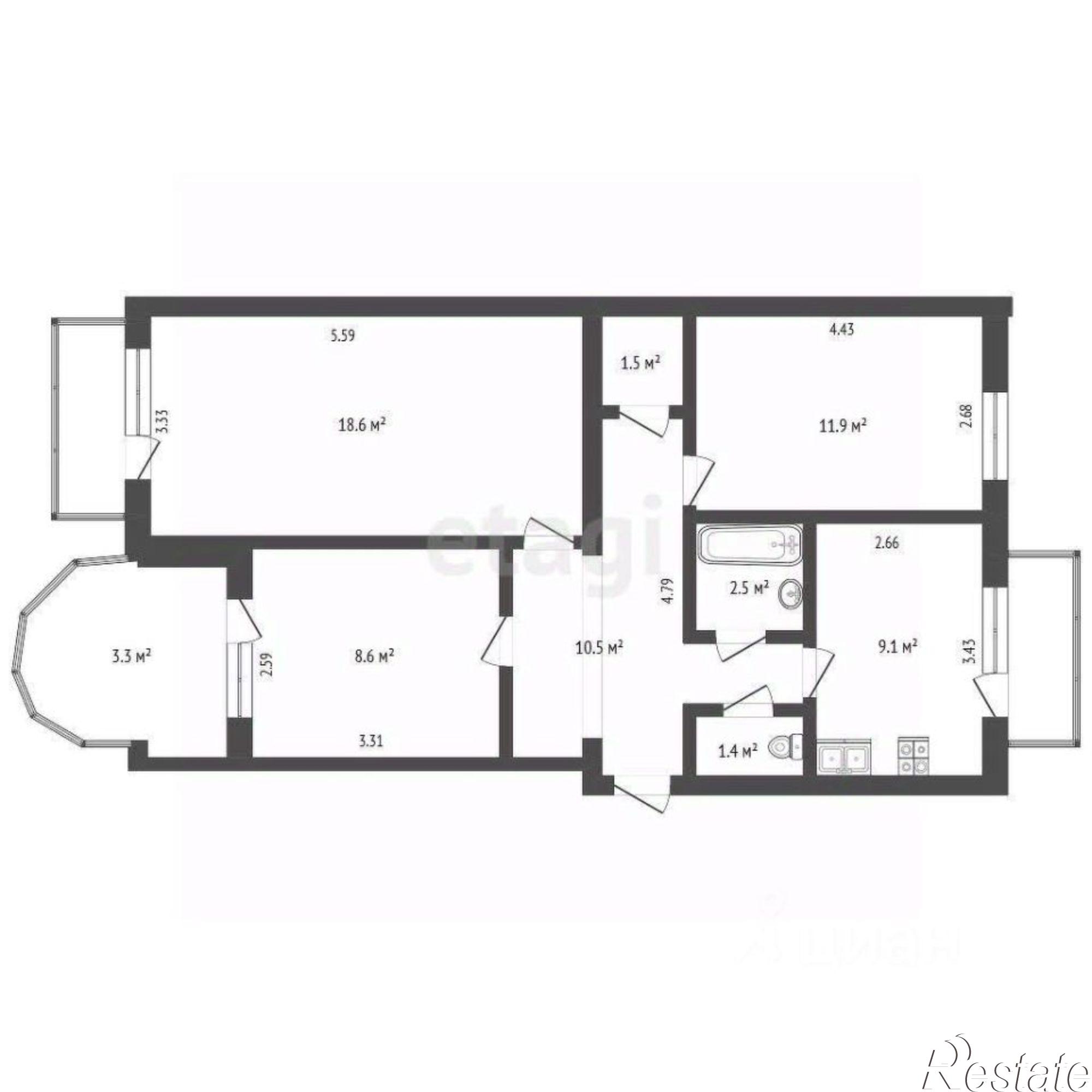 Купить квартиру за 12 450 000 рублей на ул Ленина, 44