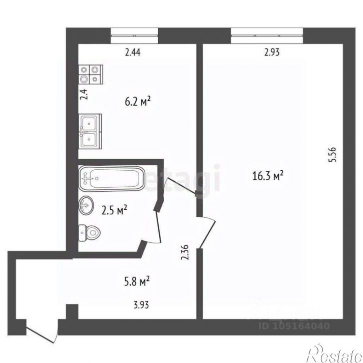 1-комн квартира ул Ленина, 34,  д. 34