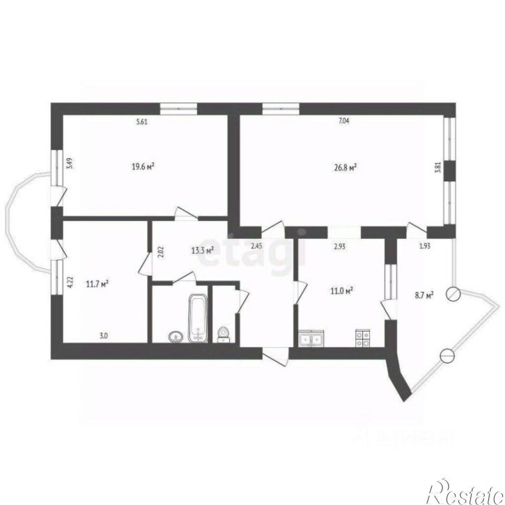 3-комн квартира Бассейный пер, 11,  д. 11