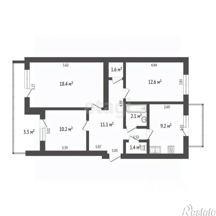 3-комн квартира Серный переулок, 5,  д. 5