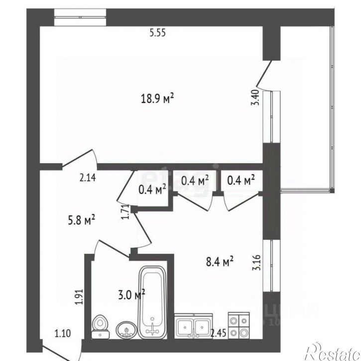 1-комн квартира ул Садовая, 5,  д. 5
